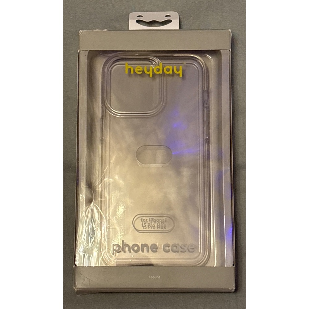 NEW Heyday Clear‎ Phone Case for iPhone 15 Pro Max Transparent